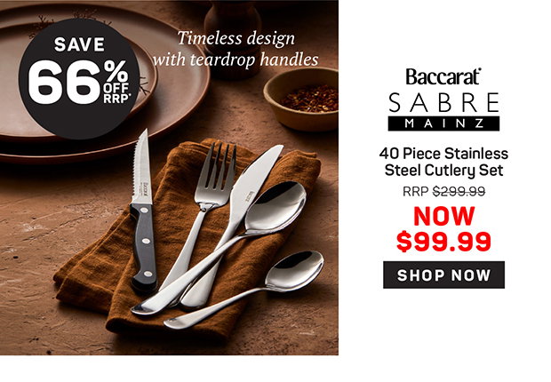 Baccarat SABRE Mainz 40 Piece Stainless Steel Cutlery Set