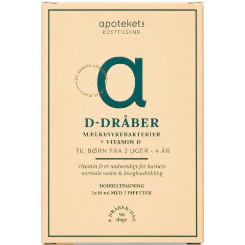 Apotekets D-dråber med mælkesyrebakterier