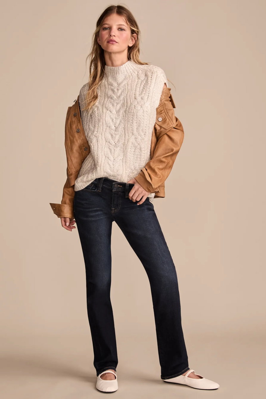 Image of Lucky Brand Mid Rise Sweet Straight - Women's Pants Denim Straight Leg Jeans in Twilight Blue