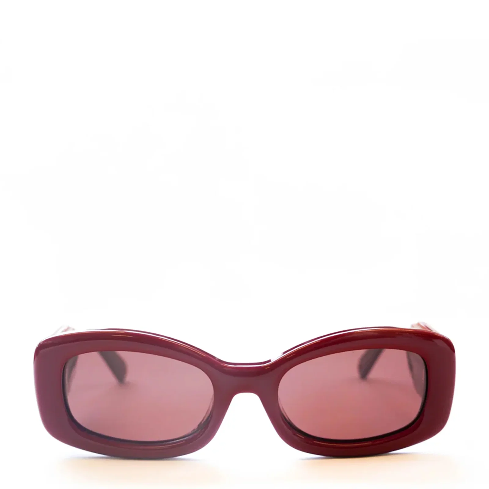 Image of Damson Madder Rounded Square Sunglasses With Charm Detail Red
