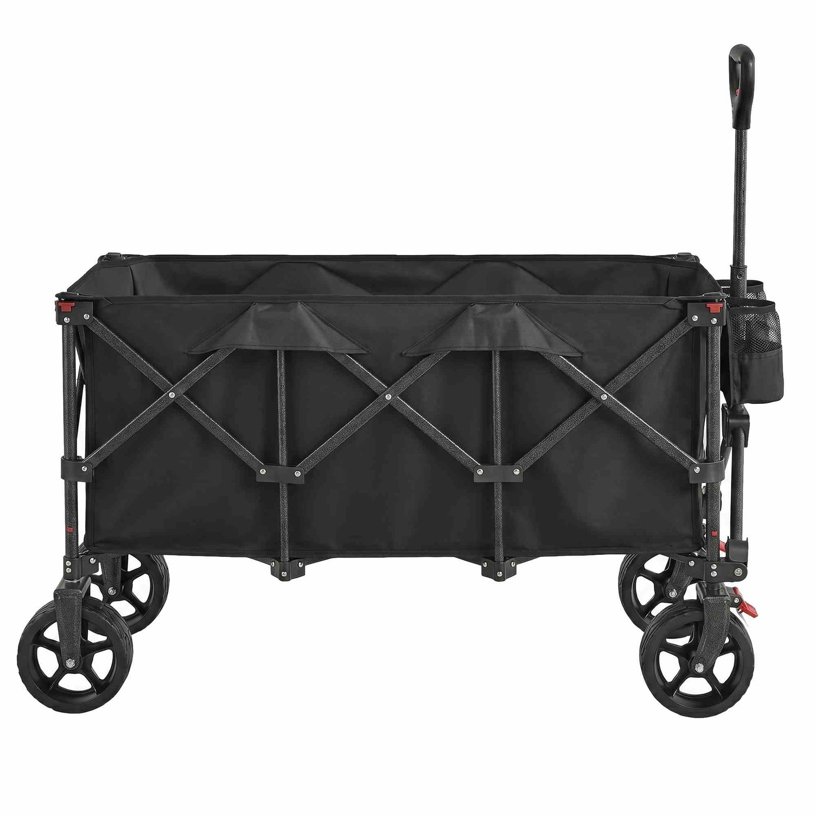 Image of Faltbarer Handwagen mit Griff, Bollerwagen, 4 abnehmbare Rollen