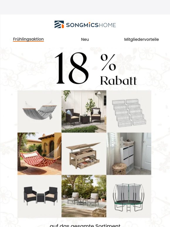 18% Rabatt auf das gesamte Sortiment – nur für kurze Zeit!