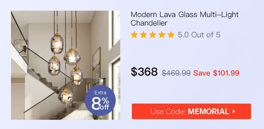 Modern Lava Glass Multi-Light Chandelier