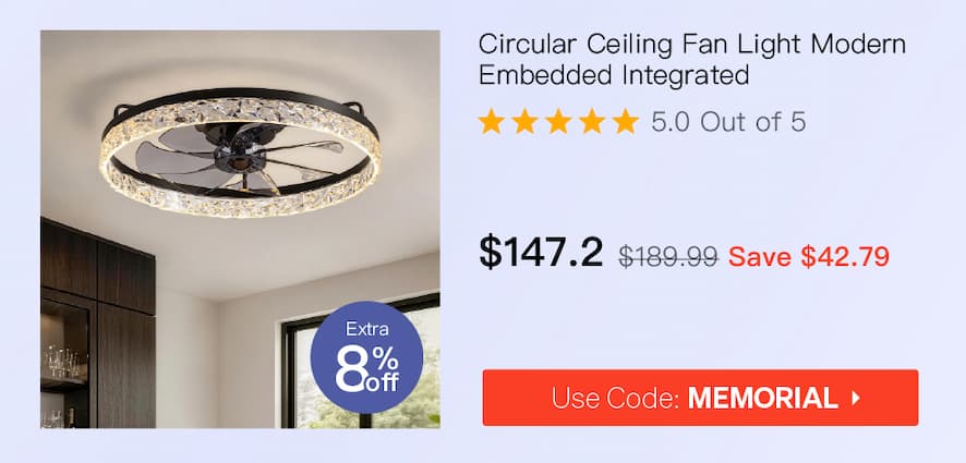 Circular Ceiling Fan Light Modern And Simple Creative Embedded Integrated