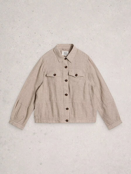 Shop Camille Linen Collared Jacket