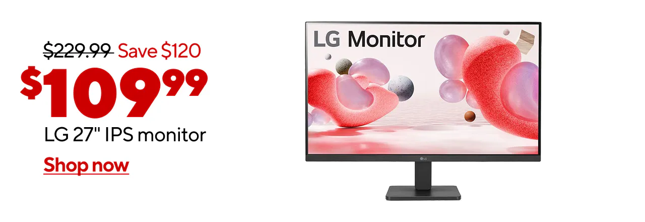 (AD: $109.99) LG 27 FHD IPS 100Hz Monitor (Reg $229.99, Save $120)