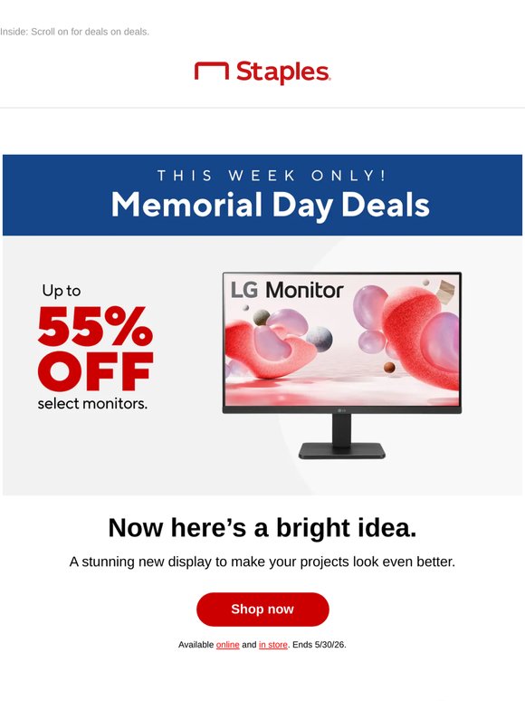 Ready for a better view? Up to 55% off 🖥️