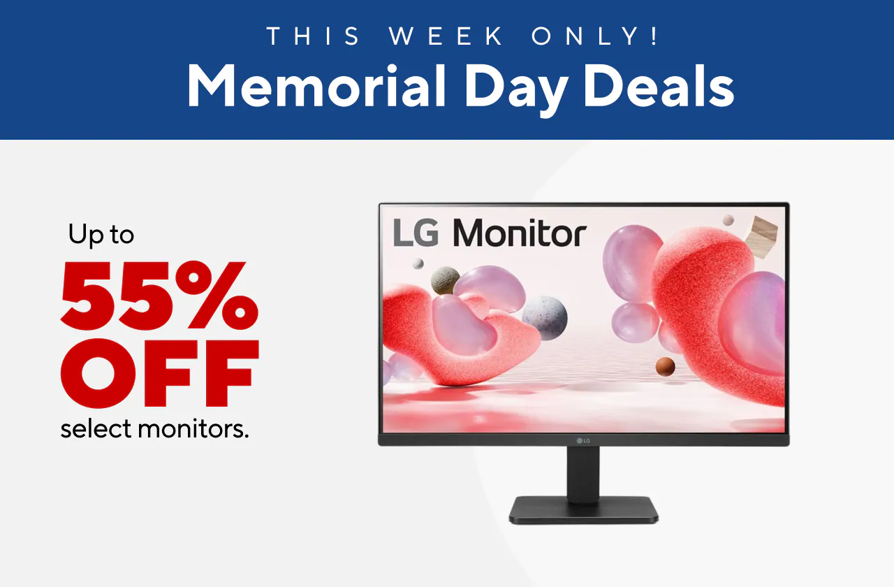 Monitors up to 55% off!