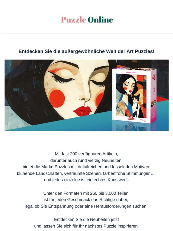 -20% auf Alles + Art Puzzle - Kreativität Teil für Teil genießen