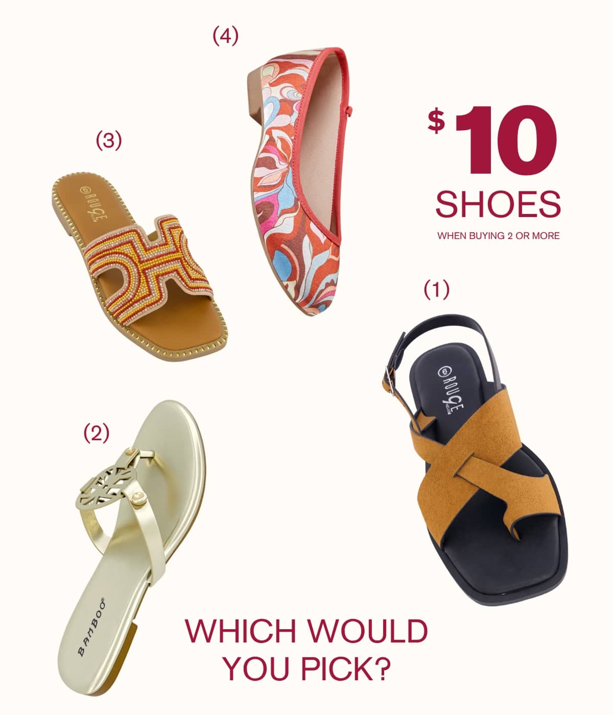 $10 SHOES WHEN BUYING 2 OR MORE - WHICH WOULD YOU PICK?