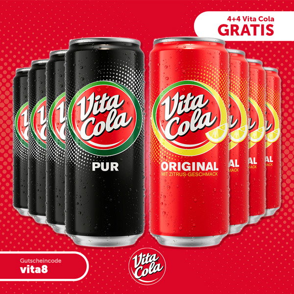 Cola-Kult für deinen Kühlschrank – 8 Dosen Vita Cola gratis sichern!