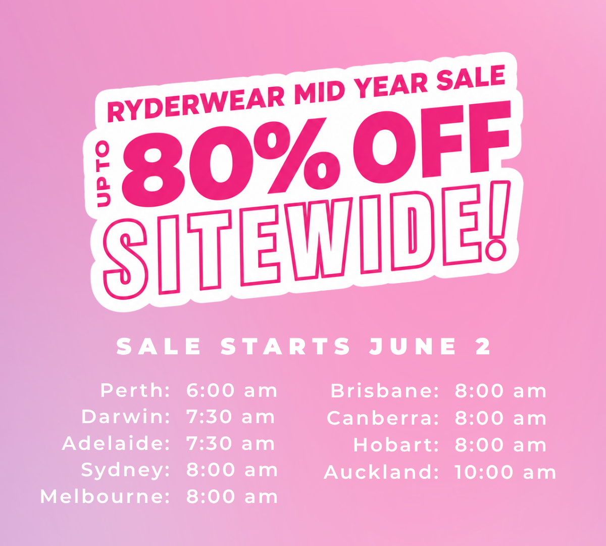 Sale Starts June 2nd