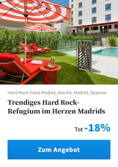 Trendiges Hard Rock-Refugium im Herzen Madrids