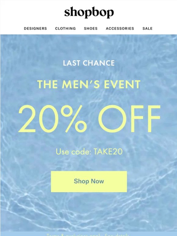 LAST CHANCE: 20% off