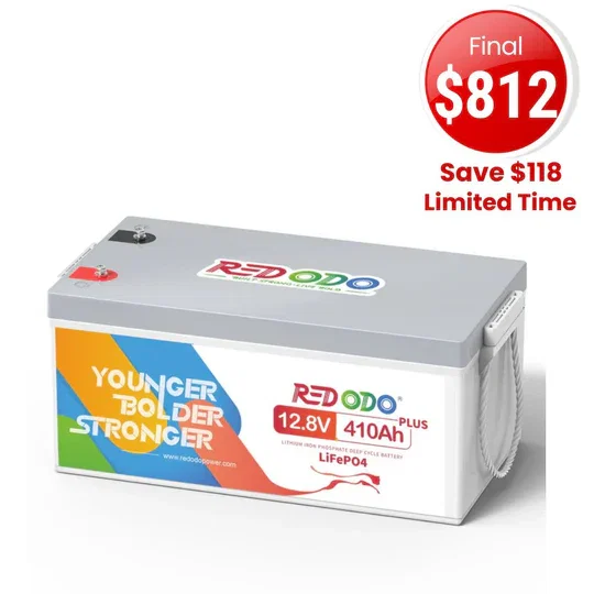 🔥【Fianl $884】Redodo 12V 410Ah Group 8D Lithium LiFePO4 Battery | King of Power | Marine, RV, Home Backup