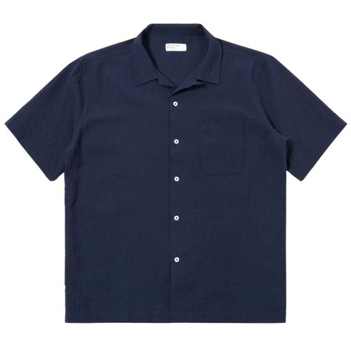 Universal Works Seersucker Road Shirt - Navy