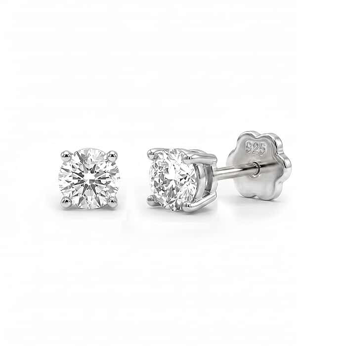 Lab Grown Diamond Solitaire Earring with Floral