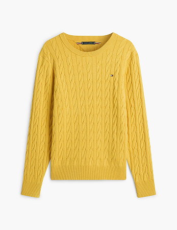 Flag Embroidery Cable Knit Jumper
