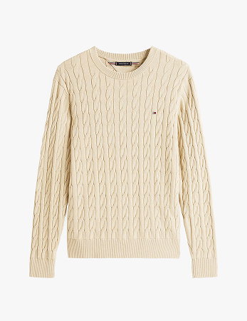 Flag Embroidery Cable Knit Jumper