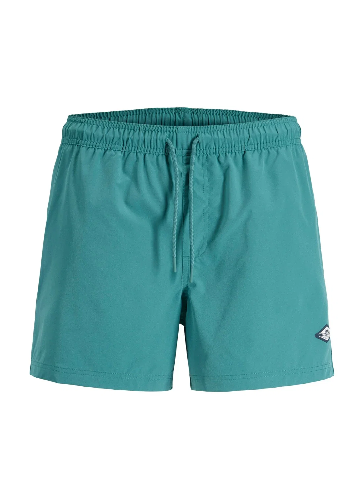 Smooth swimming shorts with elastic waistband and drawstring