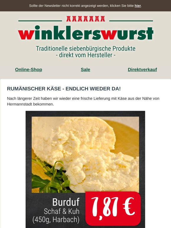 Rumänischer Käse - endlich wieder da!