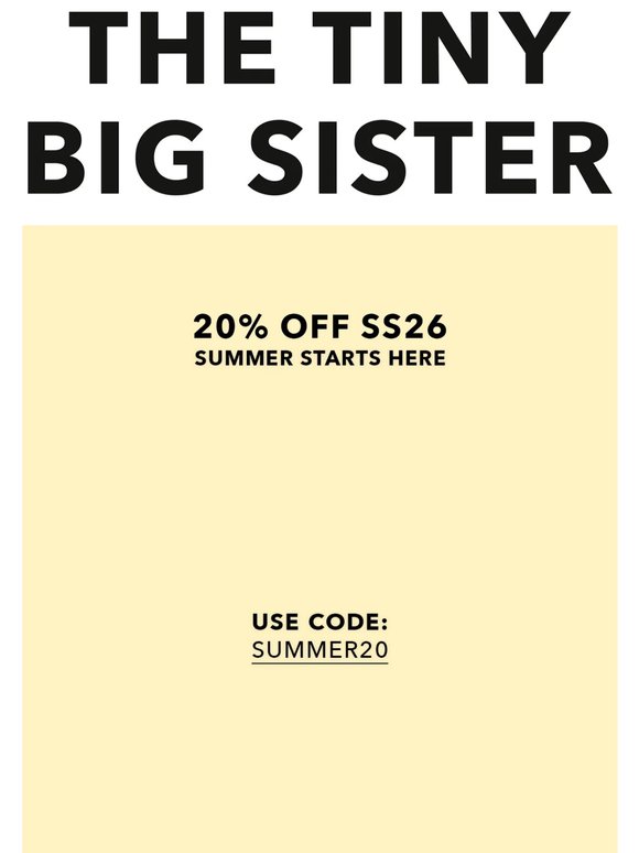 Last 48h | 20% off SS26