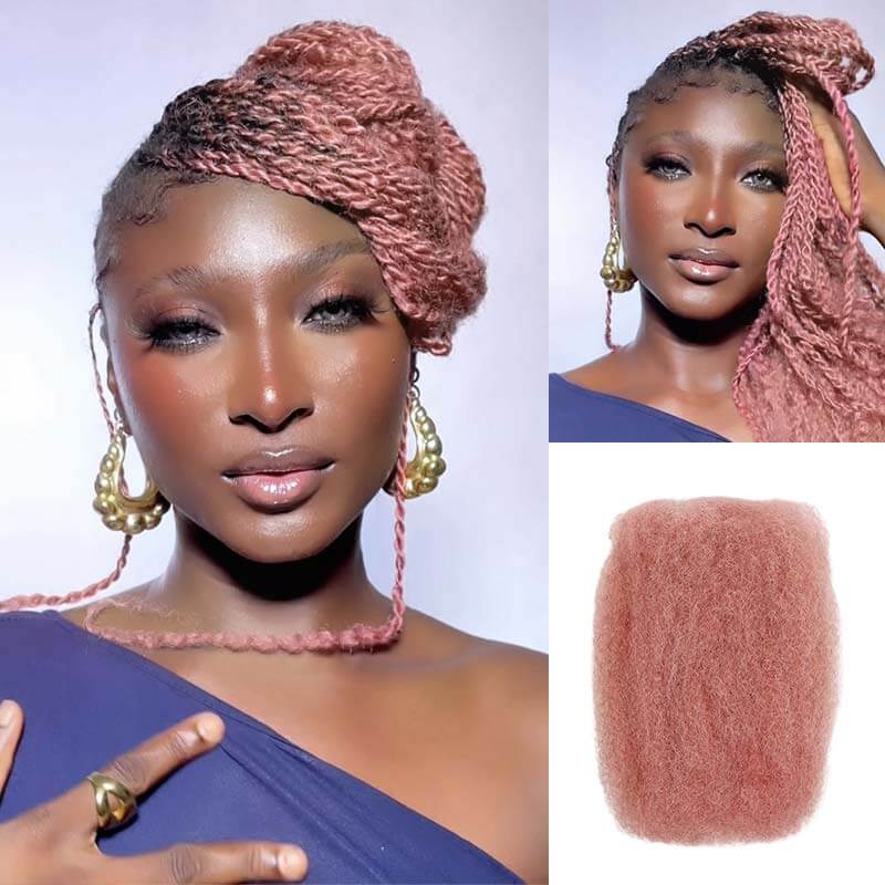 CLEARANCE SALE| #Water Pink Color Afro Kinky Bulk Human Hair
