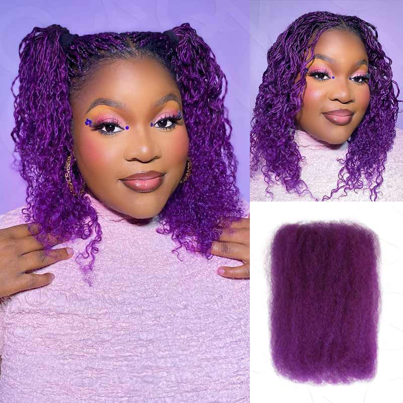 CLEARANCE SALE| Purple Color Afro Kinky Bulk Human Hair