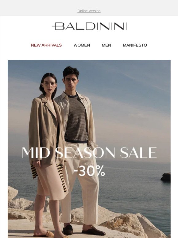 Mid Season Sale: 30% off the entire SS collection