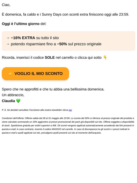 Re:💥Ultimo giorno -16% EXTRA.