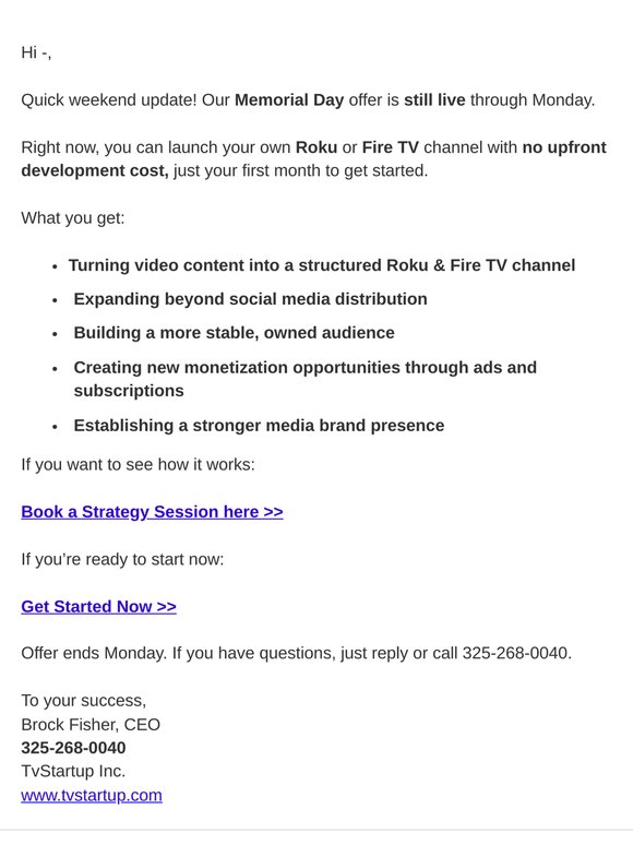 Memorial Day Sale Weekend Update: Your TV Channel Offer Is Still Active!