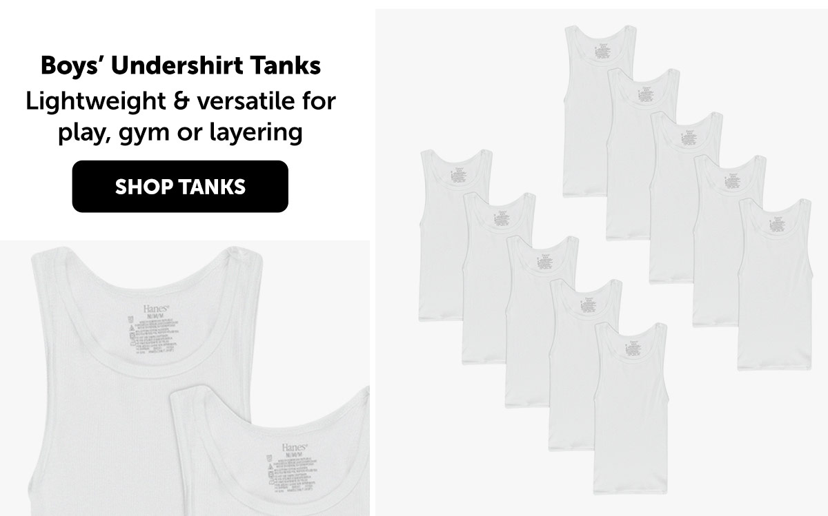 Hanes Boys' Undershirt Tank Top Pack