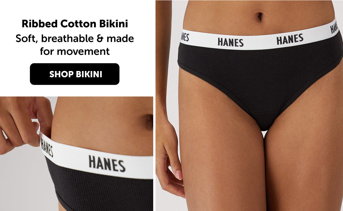 Hanes Soft & Breathable Women’s Ribbed Cotton Bikini Underwear