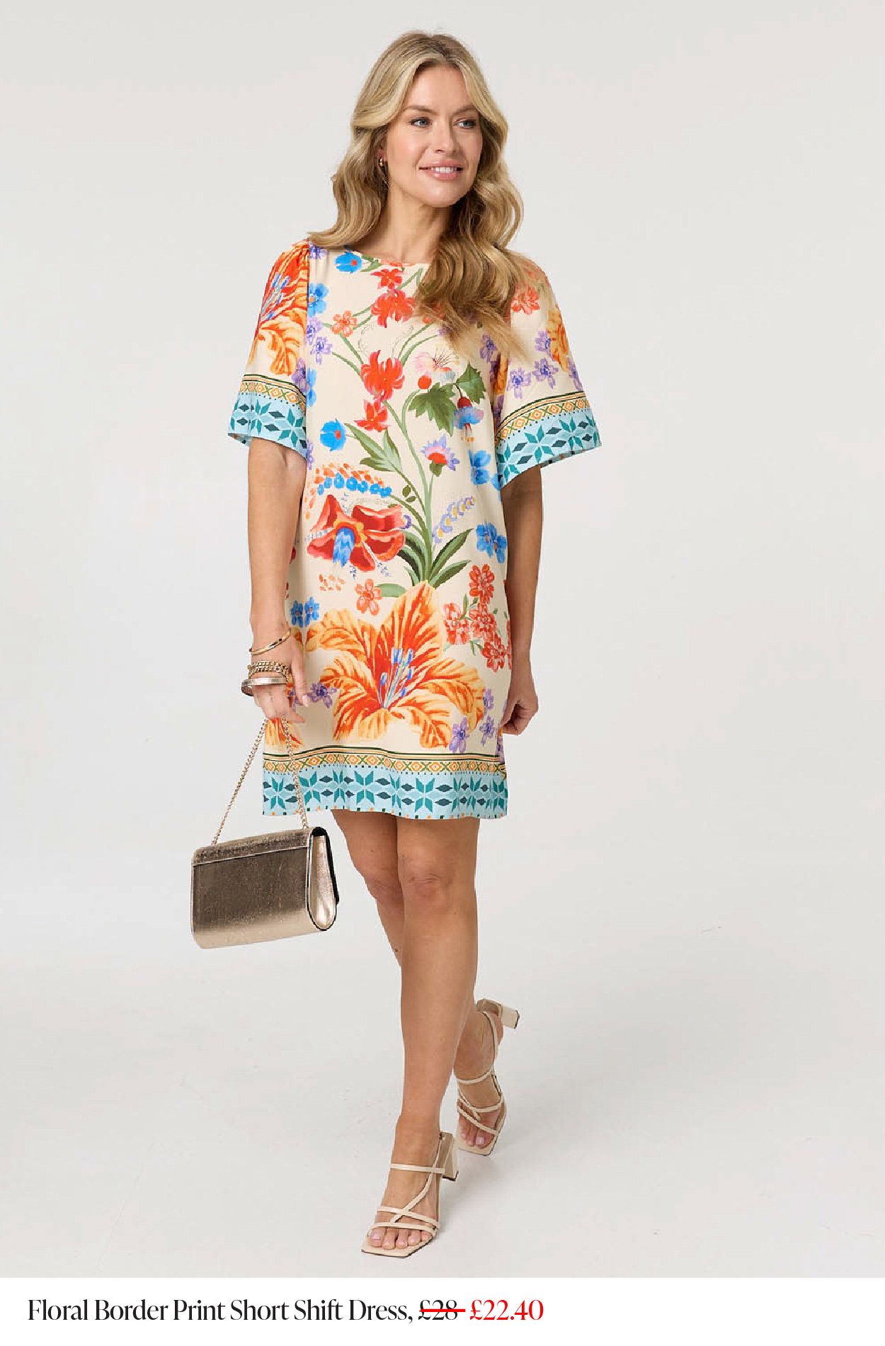 Floral Border Print Short Shift Dress | Shop Now