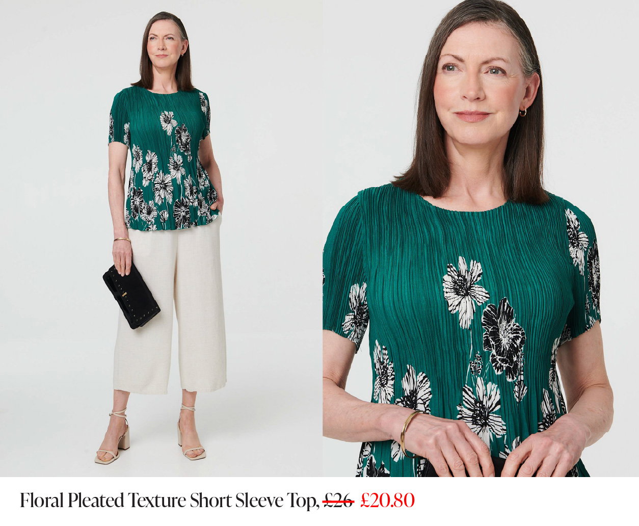 Floral Pleated Texture Short Sleeve Top | Shop Now