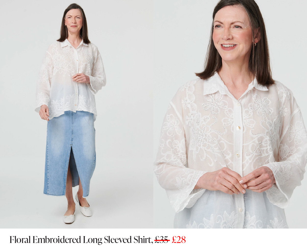 Floral Embroidered Long Sleeved Shirt | Shop Now