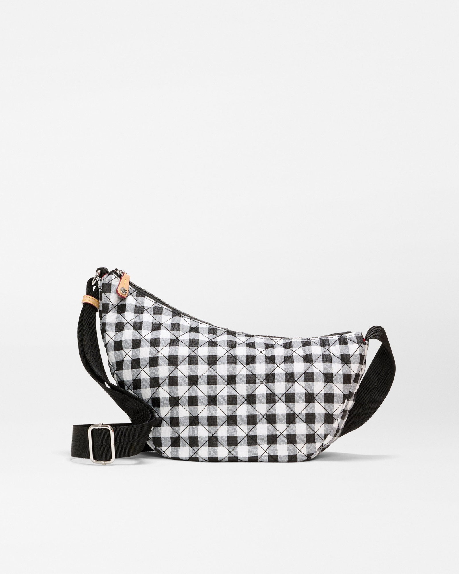 Shop the Black & White Gingham Small Metro Smile bag