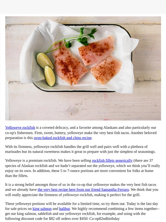 New Product Alert! Yelloweye Rockfish Portions