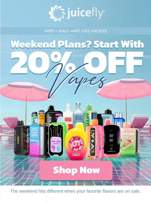 💨 Weekend Plans? Start With 20% OFF Vapes