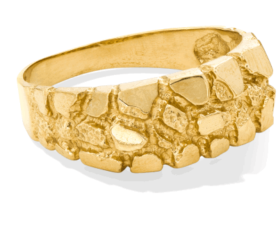 Textured yellow gold ring. 