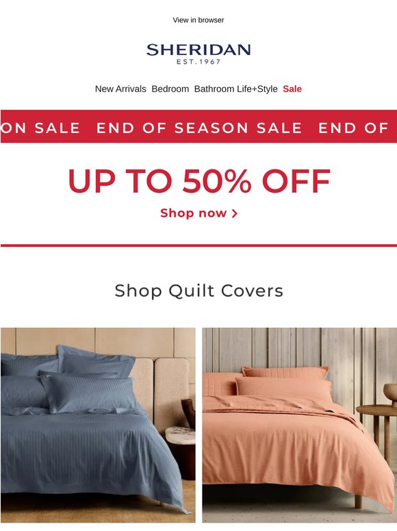 Sale: Up to 50% off Sheridan favourites