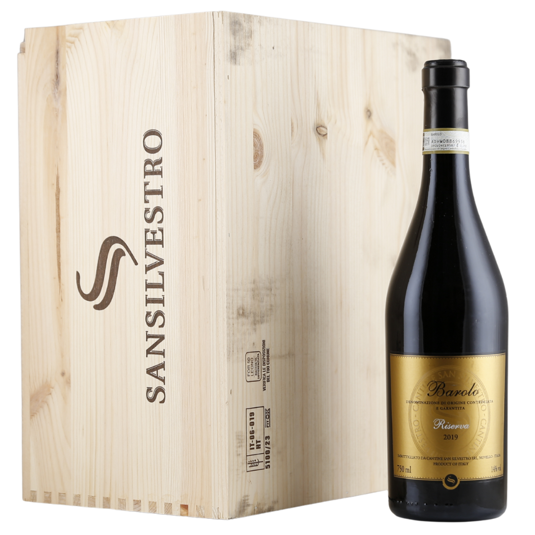 6 Fl. San Silvestro Barolo Riserva 2019 + original Holzkiste