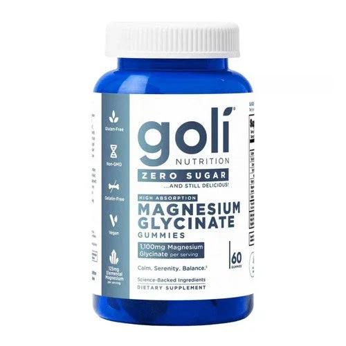 Goli Nutrition, Magnesium Gummies Zero Sugar, 60 Count