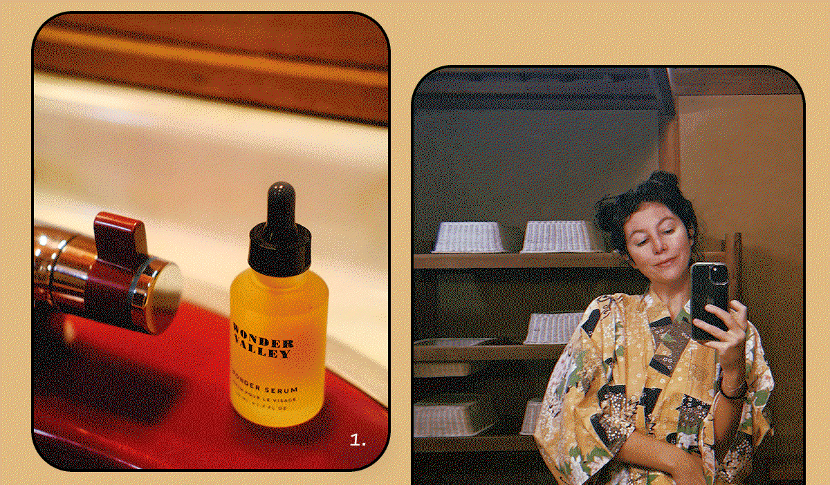 1. The ultimate Spa Day in the private Onsen featuring our Face Oil and Wonder Serum  2. Nightly dip in our Ryokan’s Onsen