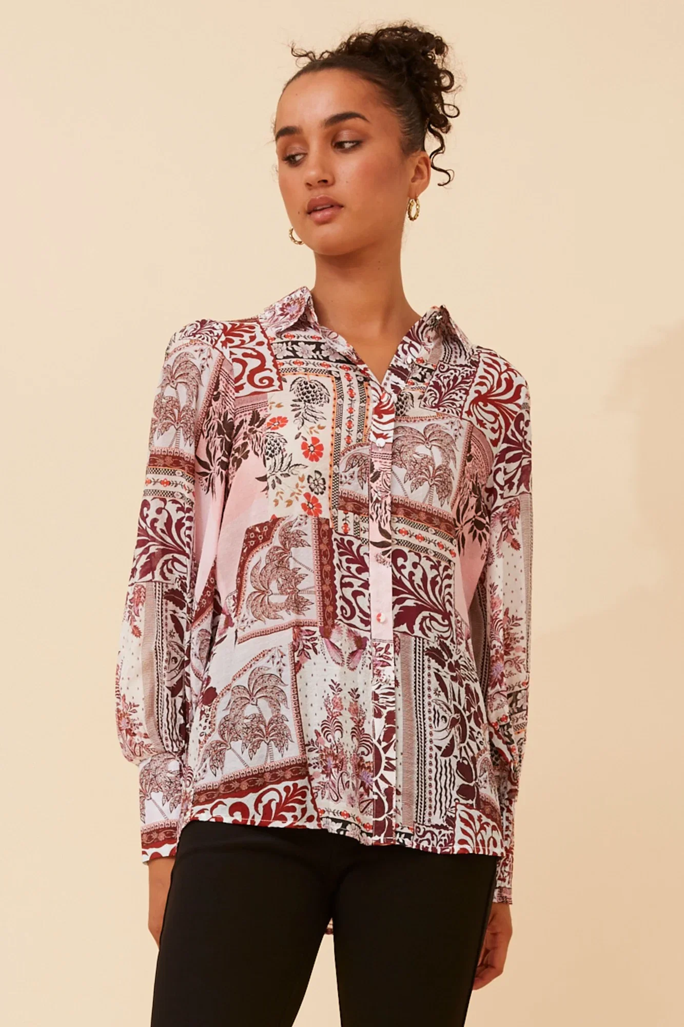 Image of VELLE ABSTRACT PRINT SHIRT