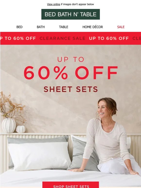 Up to 60% off Sheets | Clearance Sale Now On