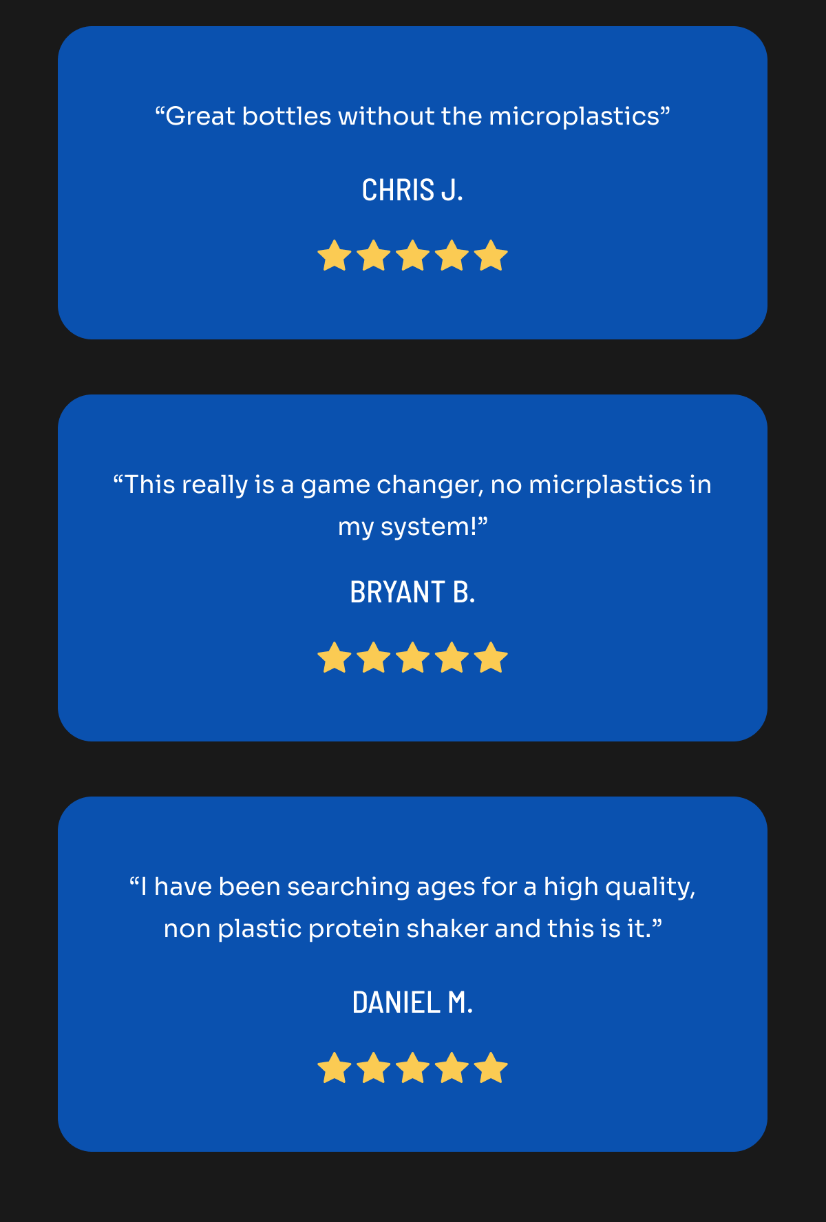 Great bottles without the microplastics