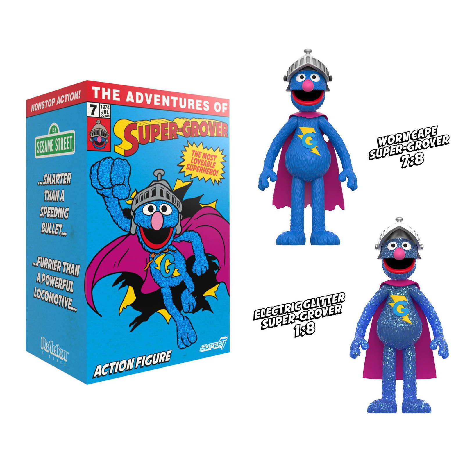 Image of Sesame Street ReAction Figures - Super Grover (w/CHASE)