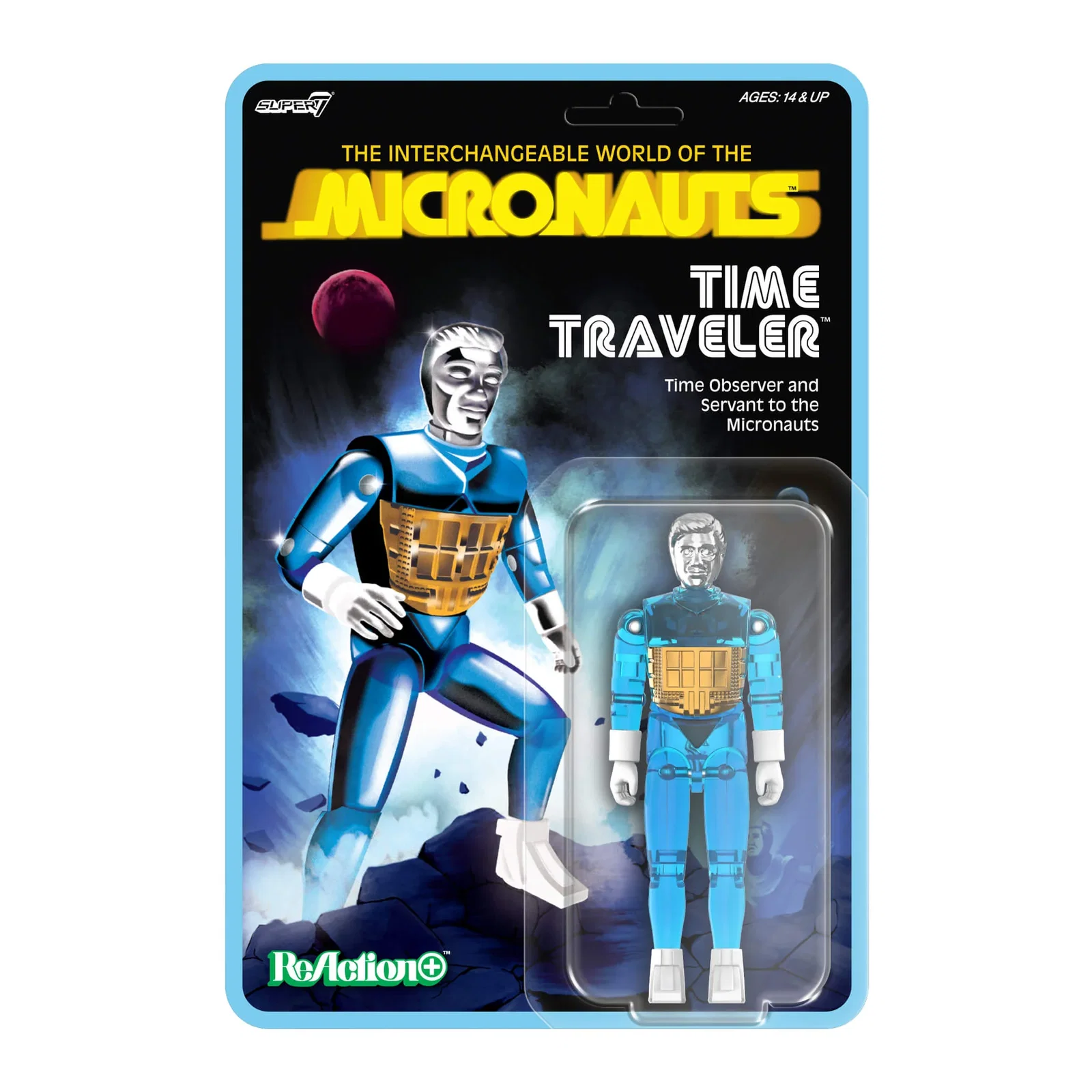Image of Micronauts ReAction+ Wave 03 - Time Traveler (Translucent Blue)