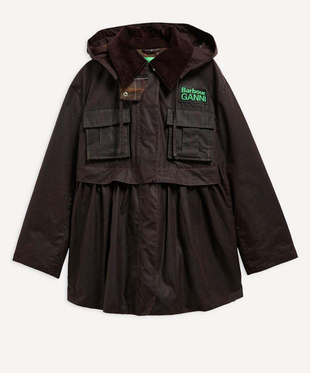 Barbour x GANNI Tartan Peplum Waxed Jacket